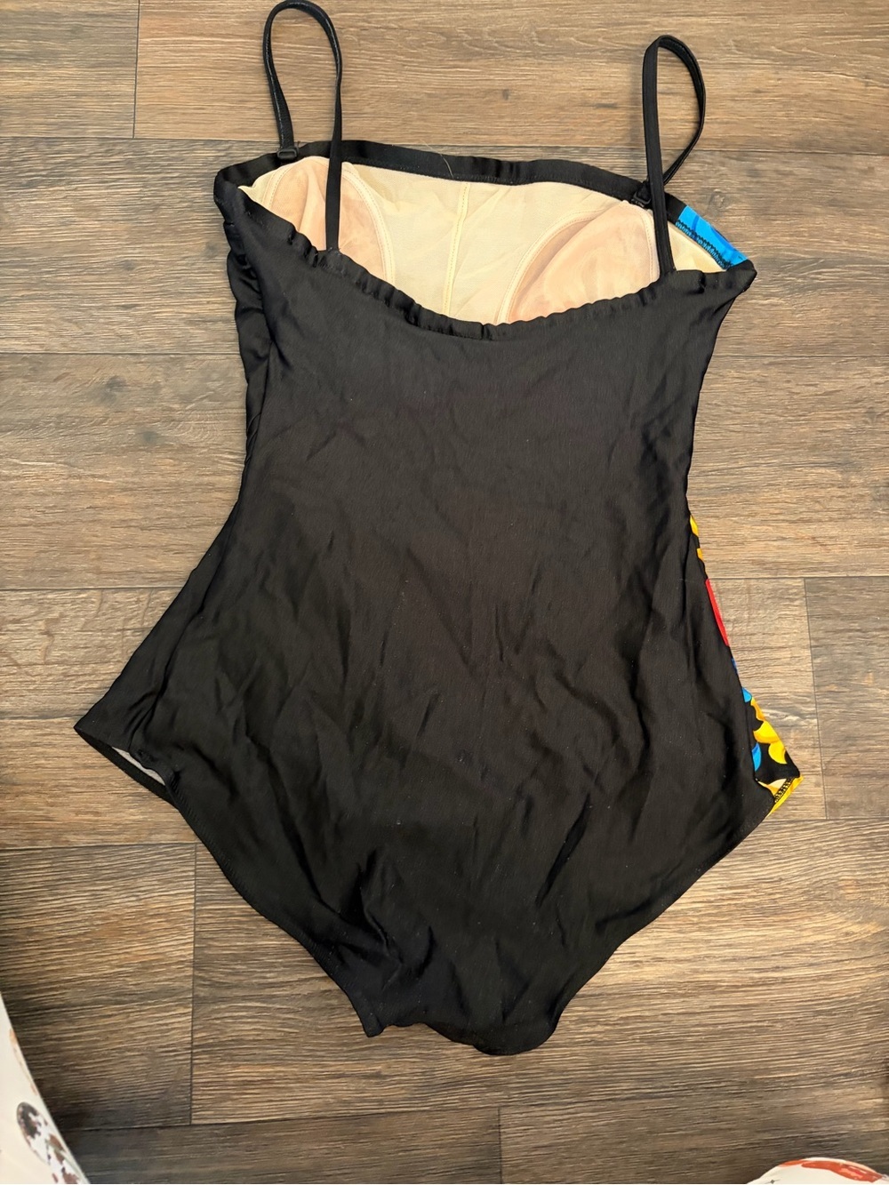 Vintage Women’s Gottex 90s One Piece Black W/ Color Abrast Floral Design Size 10 - Picture 5 of 7